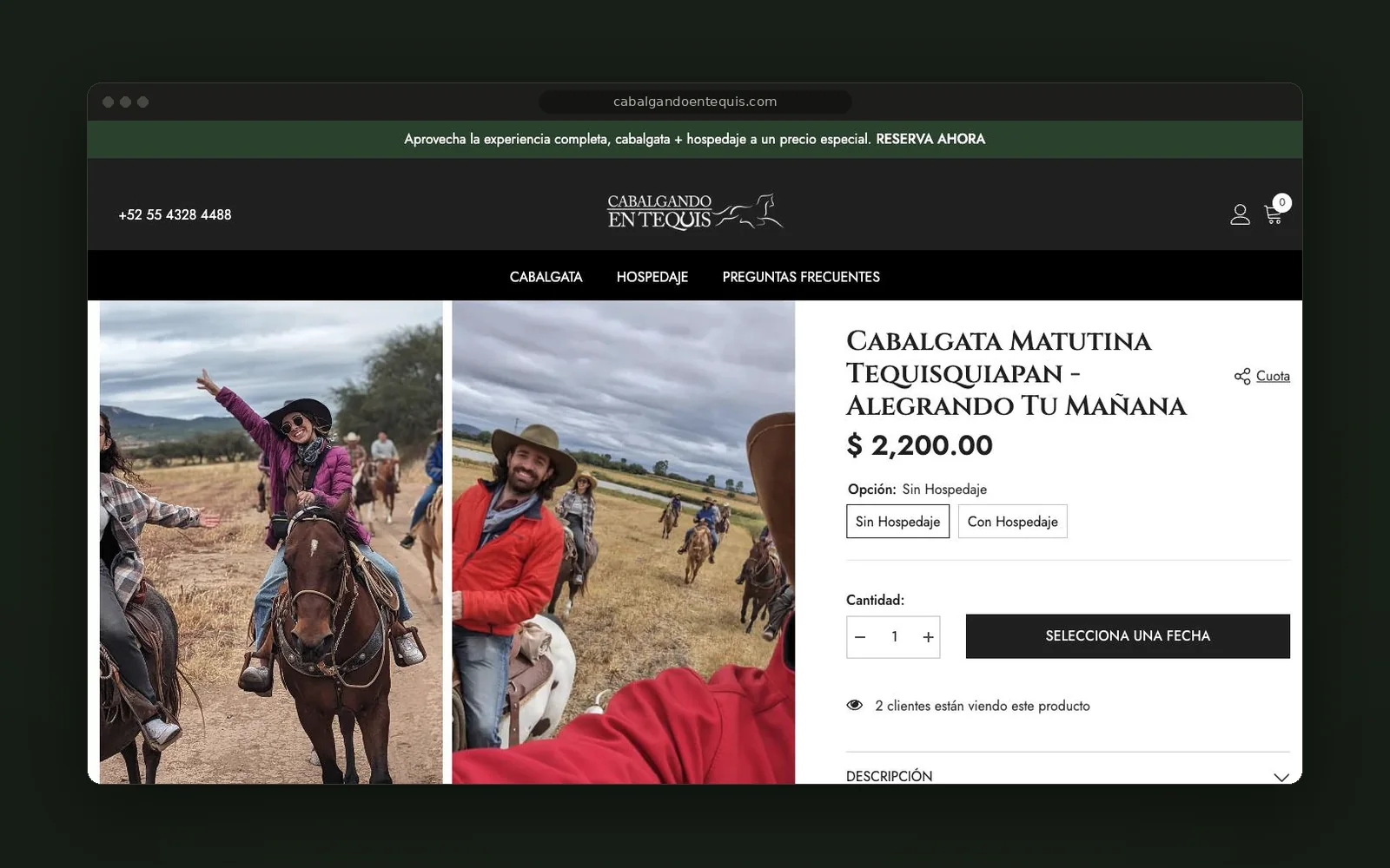 Página de inicio de Cabalgando en Tequis