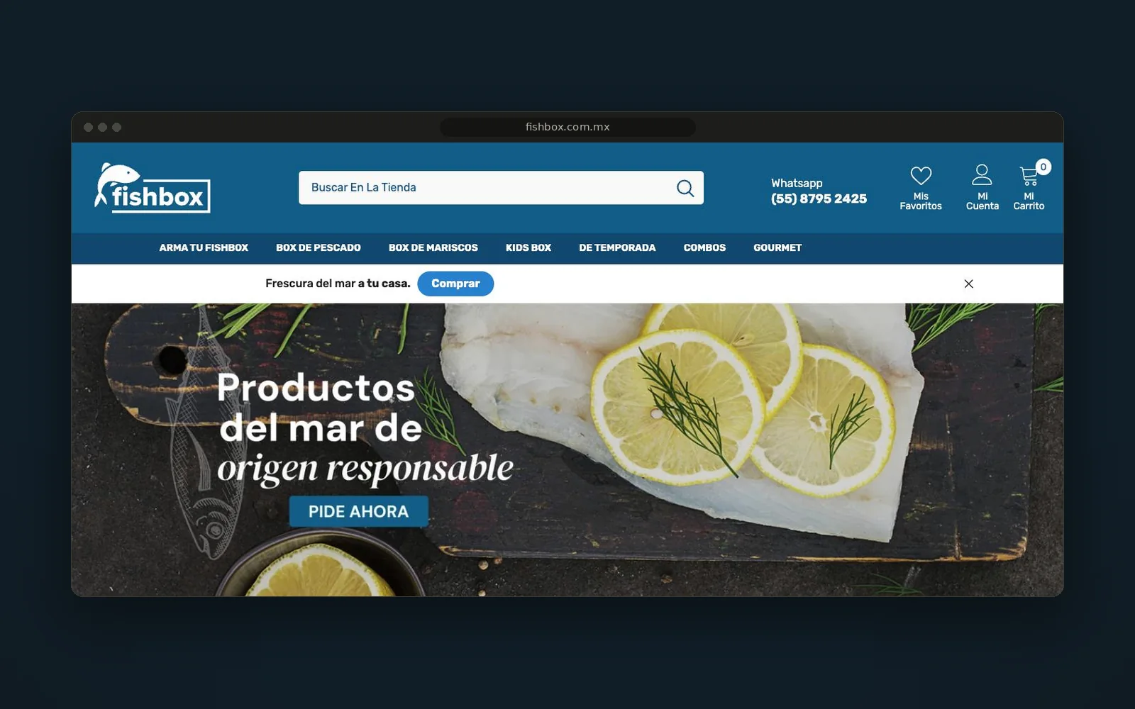 Página de inicio de Fishbox
