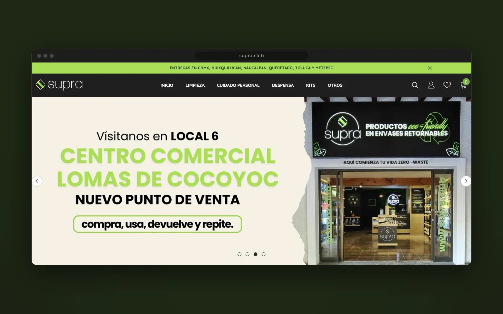 Página de inicio de Supra