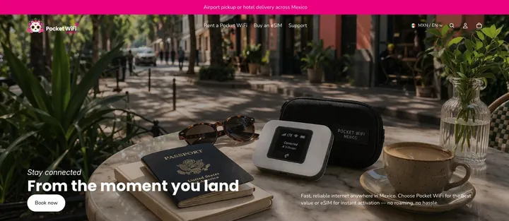 Tienda en línea de Pocket WiFi Mexico, marca fundada por David Villalpando